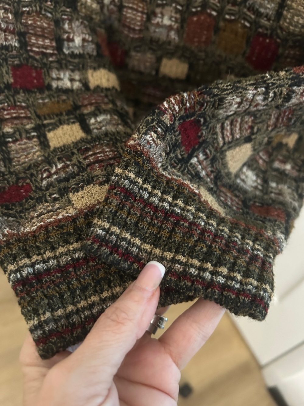 Vintage 80’s Geometric Weave Sweater by Prestige |Size Medium - Picture 4 of 14
